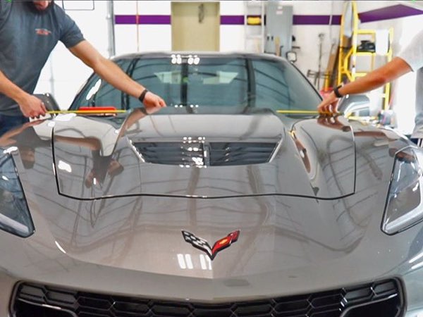 Mile High Customs working on a Corvette