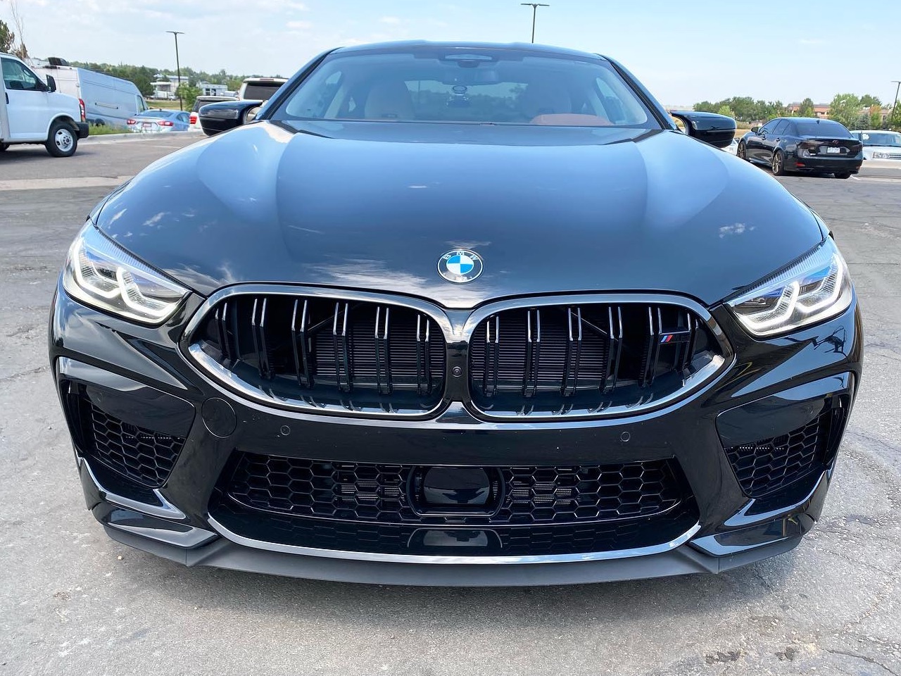 BMW M8 window tinting front view
