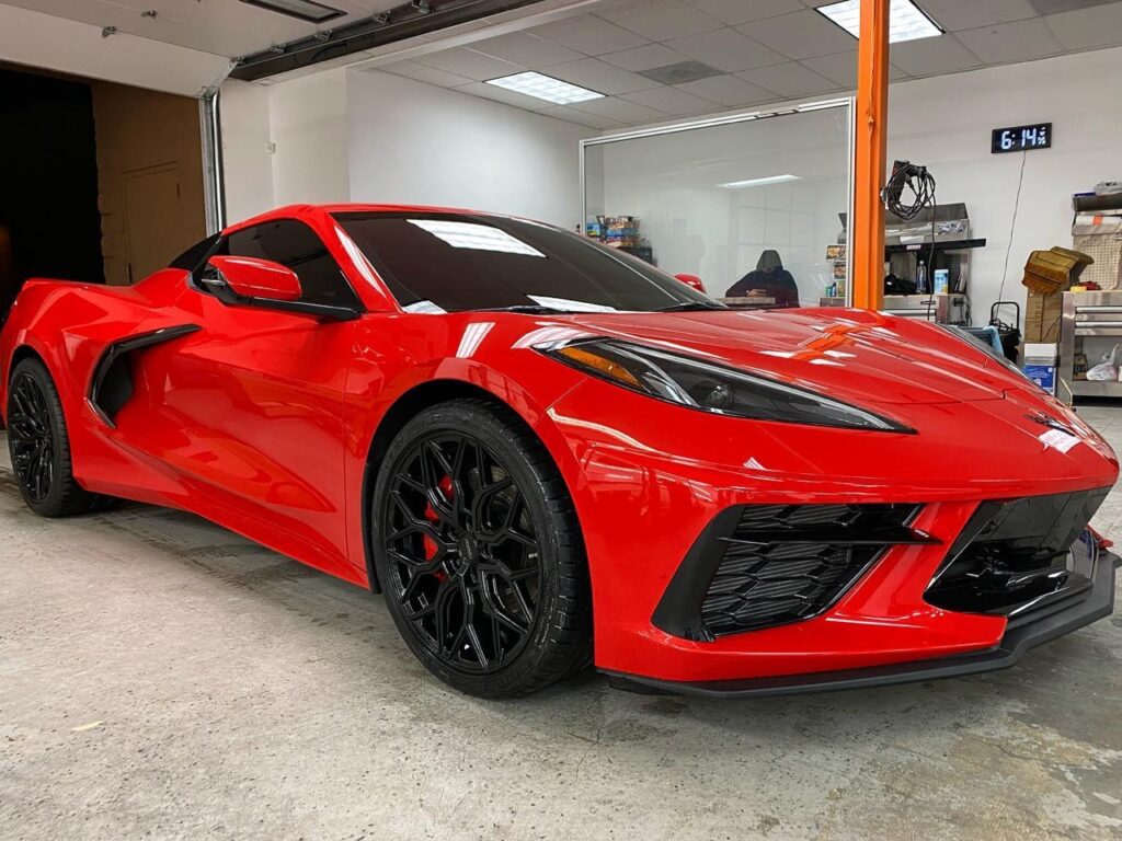 C8 Corvette ceramic plus tint side view