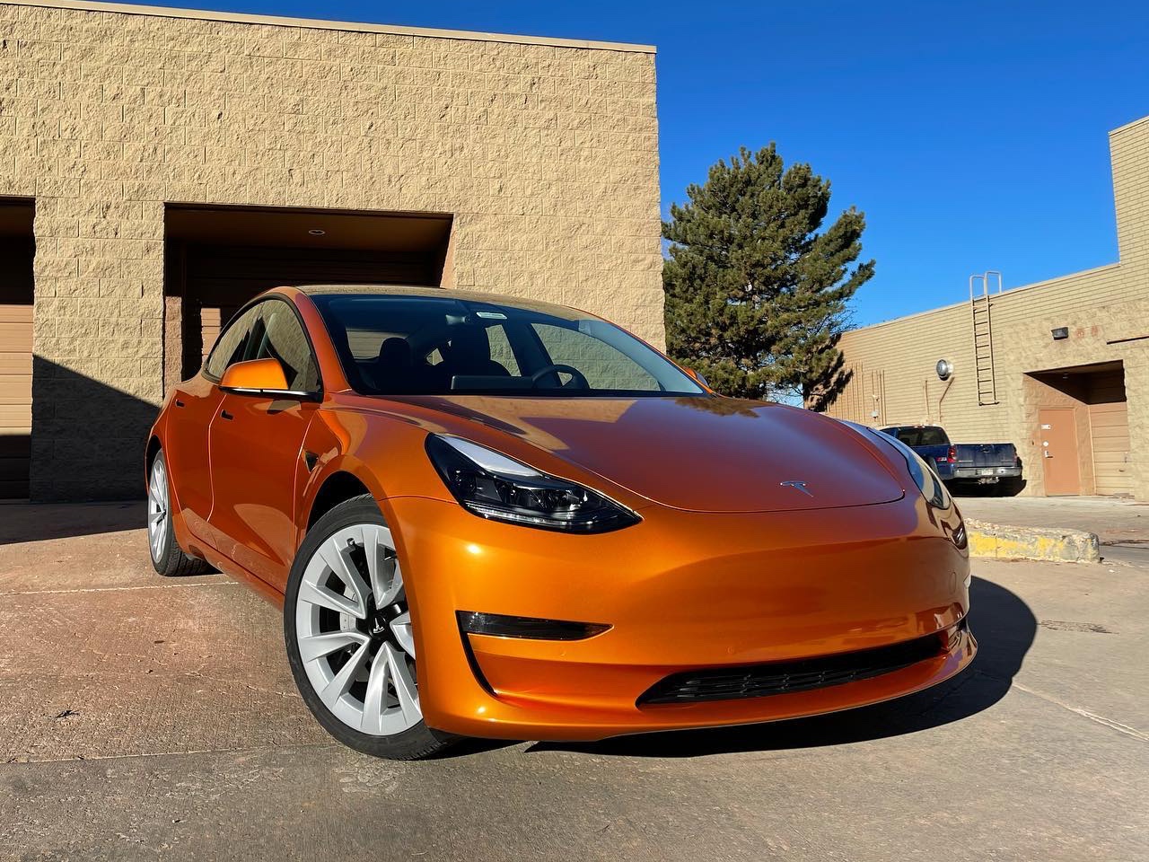 Tesla Model 3 window tint front view