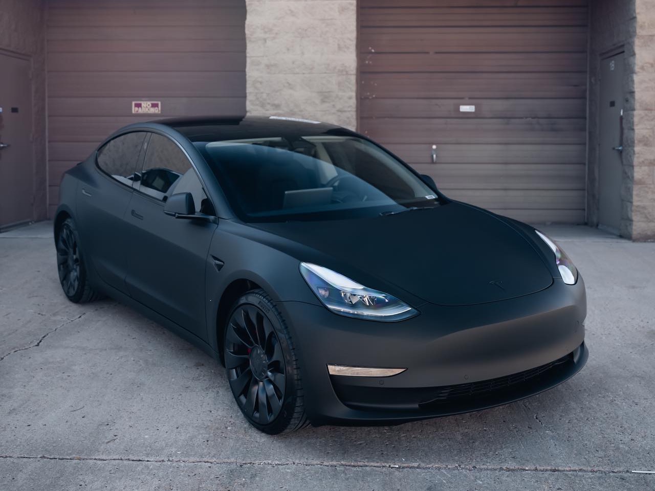 Tesla Model 3 Matte Black Wrap - Mile High Customs